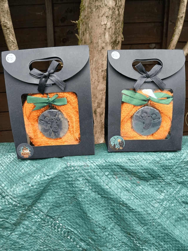Pumpkin Flannel and Soap Gift Bag 