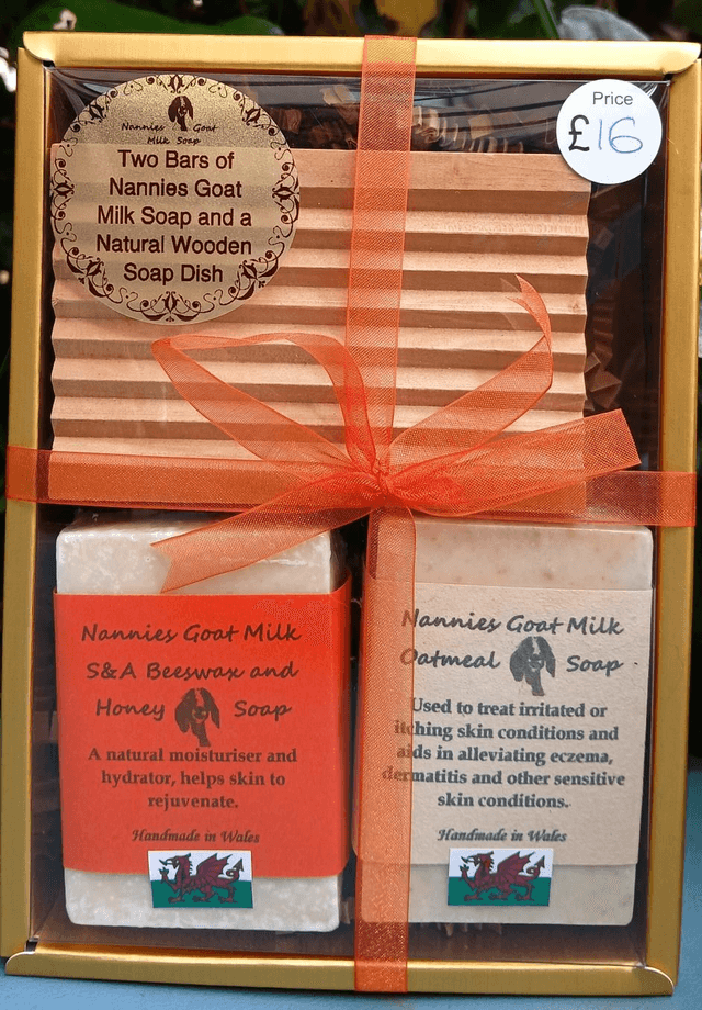 Goat Milk Soap and Wooden Soap Dish 